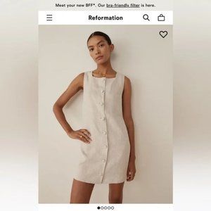 Reformation Linen Danna Dress in Oatmeal